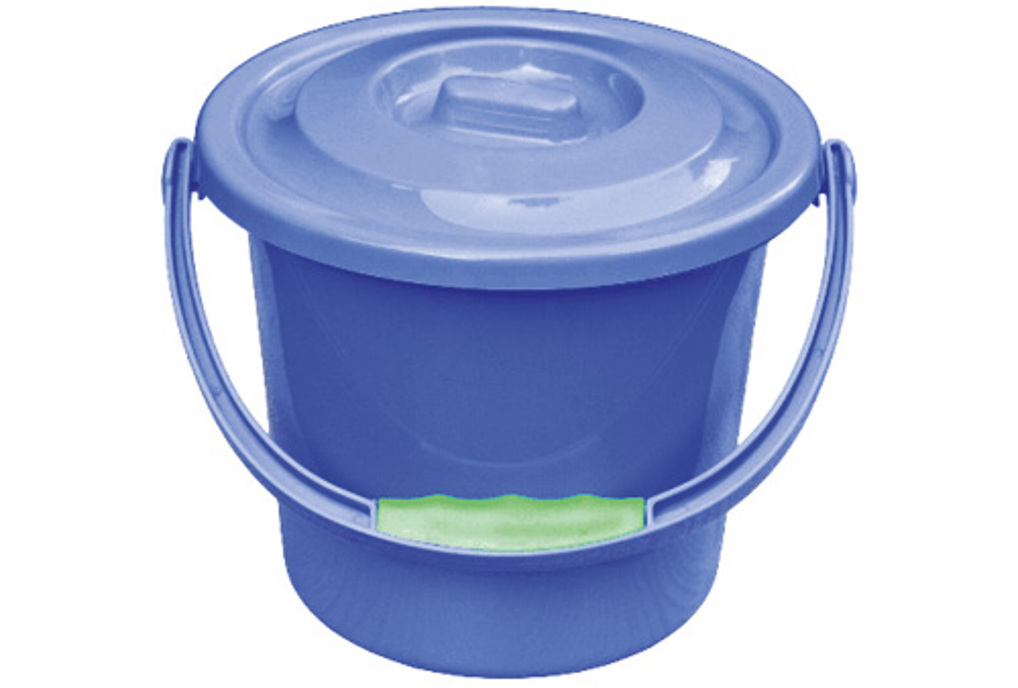 Toiletteneimer mit Deckel blau Produktbild 1